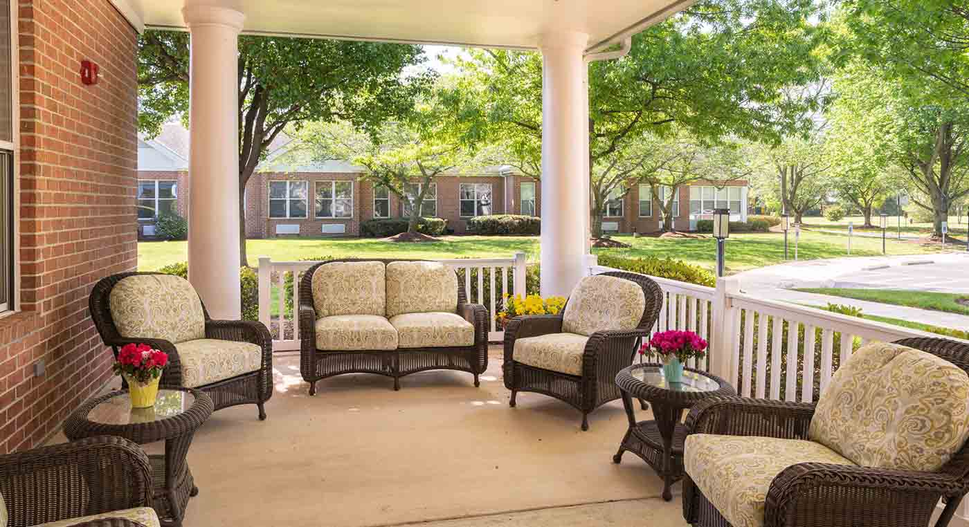 front porch and furniture